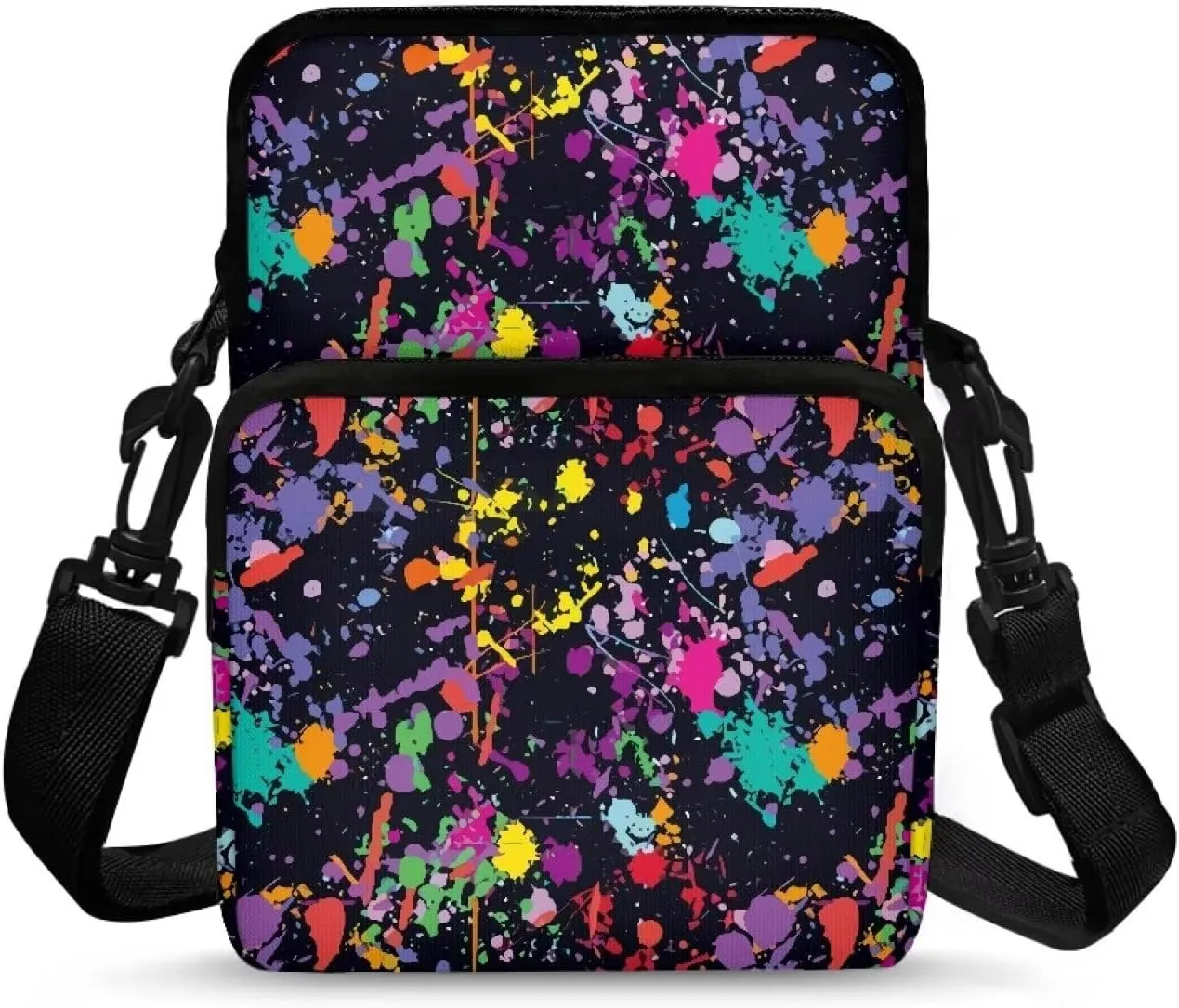 Crossbody Bag Sling Purse Fanny Pack for Women Men Anti Theft Small Backpack Fanny Pack Crossbody Chest Bags Purse Everywhere Belt Bag with Adjustable Strap, Pigment Splash Print
