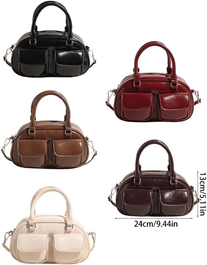 Crossbody Bags for Women Elegant French Styles Leather Handbag Trendy Ladies Shoulder Purse Top Handle Purse Satchel