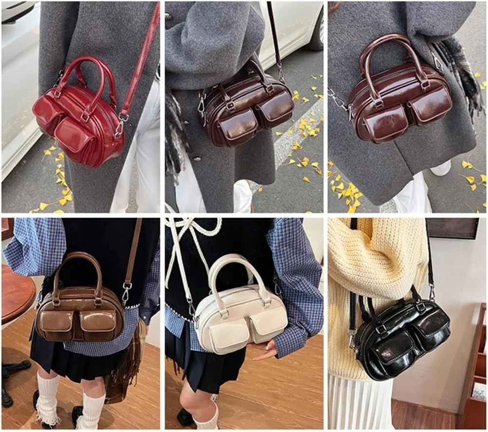 Crossbody Bags for Women Elegant French Styles Leather Handbag Trendy Ladies Shoulder Purse Top Handle Purse Satchel