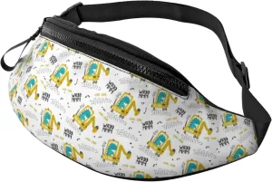 Crossbody Bags For Women Men - Dinosaur On Excavator Fanny Packs For Women Cross Body, Cross Body Bag Mens