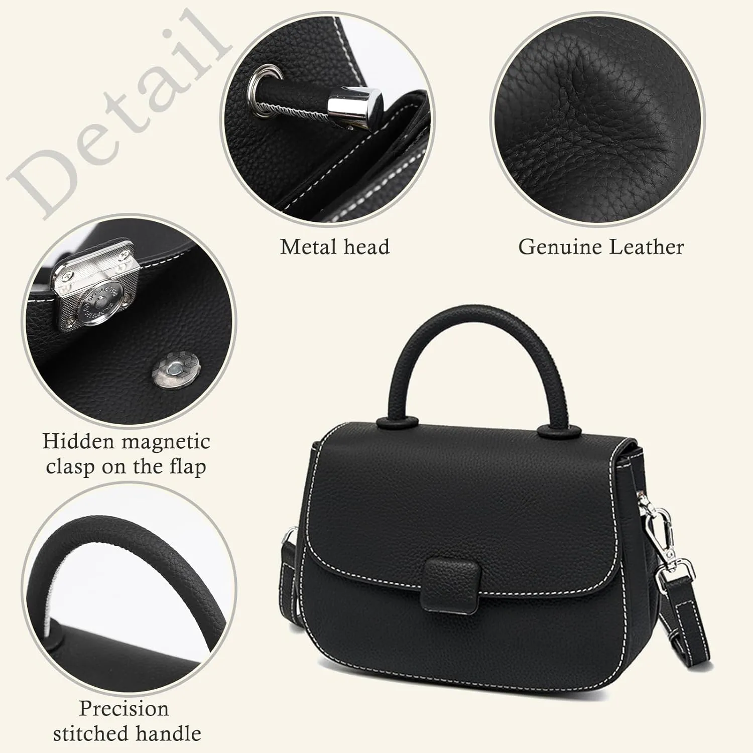 Crossbody Bags for Women Trendy Top Handle Shoulder Purse Genuine Leather Handbags with Strap