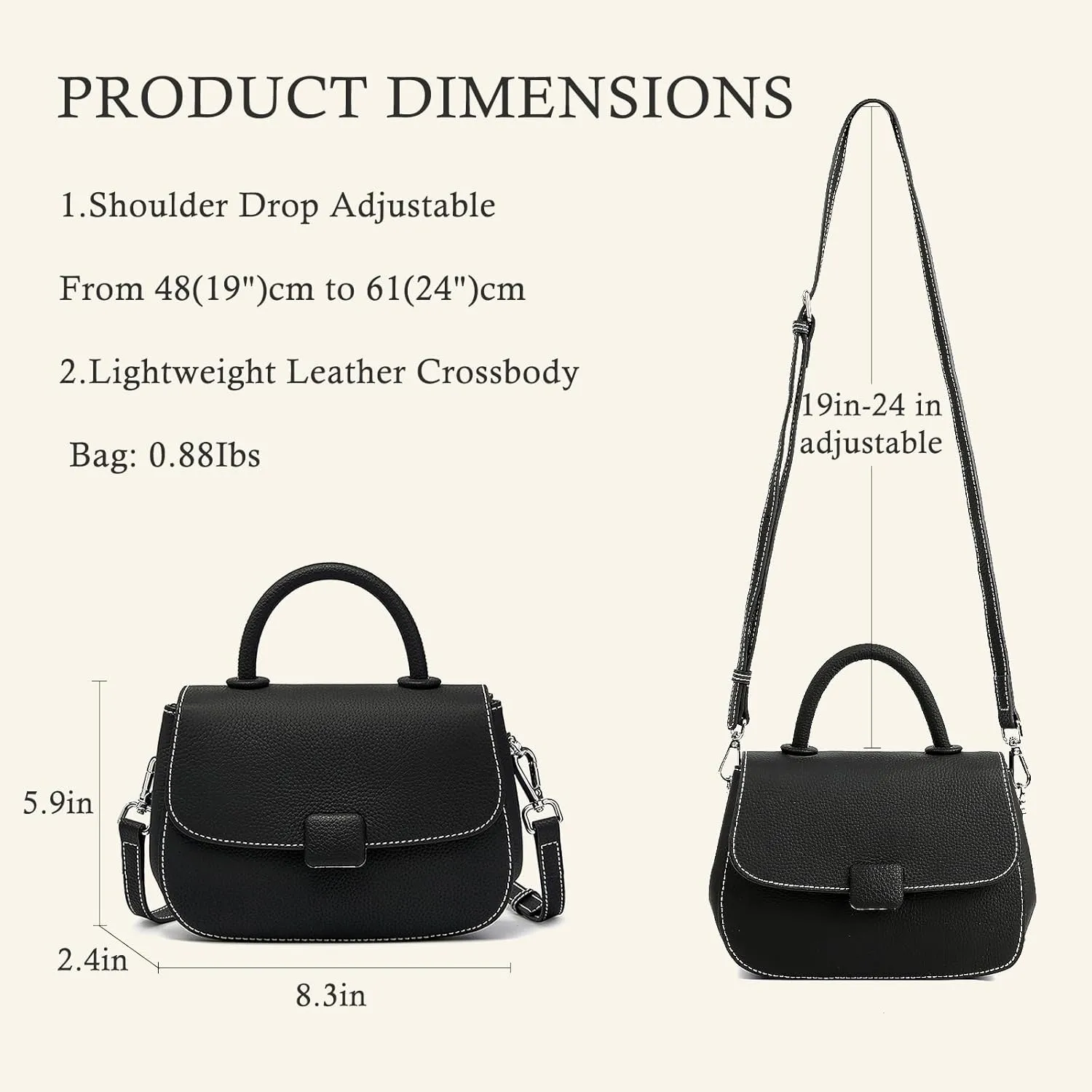 Crossbody Bags for Women Trendy Top Handle Shoulder Purse Genuine Leather Handbags with Strap