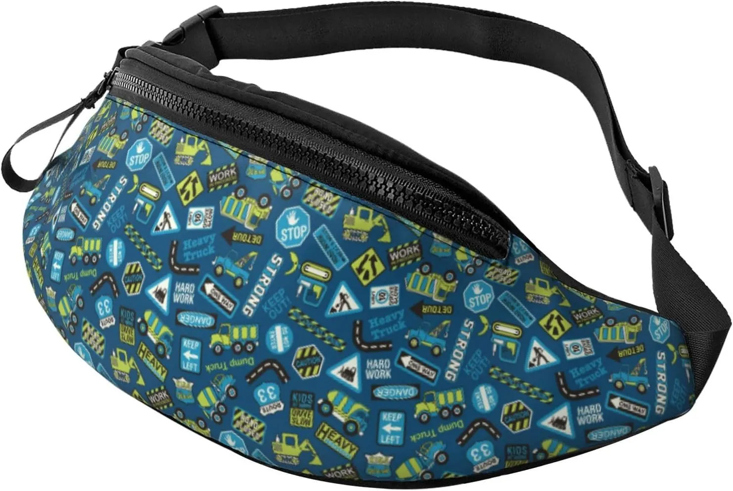 Crossbody Fanny Packs for Women Men - Cartoon Heavy Machinery Travel Belt Bag Running Waist Bag for Women Men