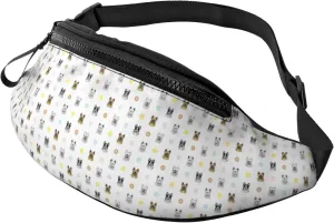 Crossbody Fanny Packs for Women Men - Cute French Bulldog Teacup Travel Belt Bag Running Waist Bag for Women Men