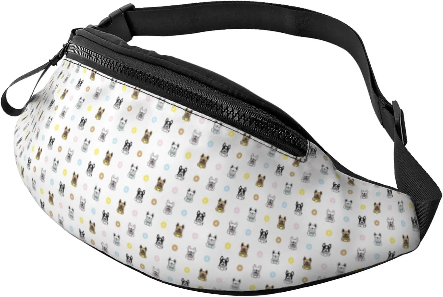 Crossbody Fanny Packs for Women Men - Cute French Bulldog Teacup Travel Belt Bag Running Waist Bag for Women Men