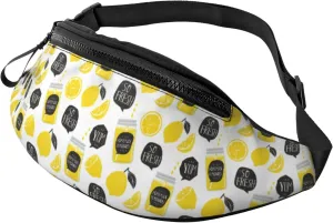 Crossbody Fanny Packs for Women Men - Cute Lemon Juice Travel Belt Bag Running Waist Bag for Women Men