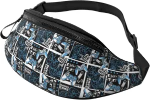 Crossbody Fanny Packs for Women Men - Technological Lines Game Handle Travel Belt Bag Running Waist Bag for Women Men
