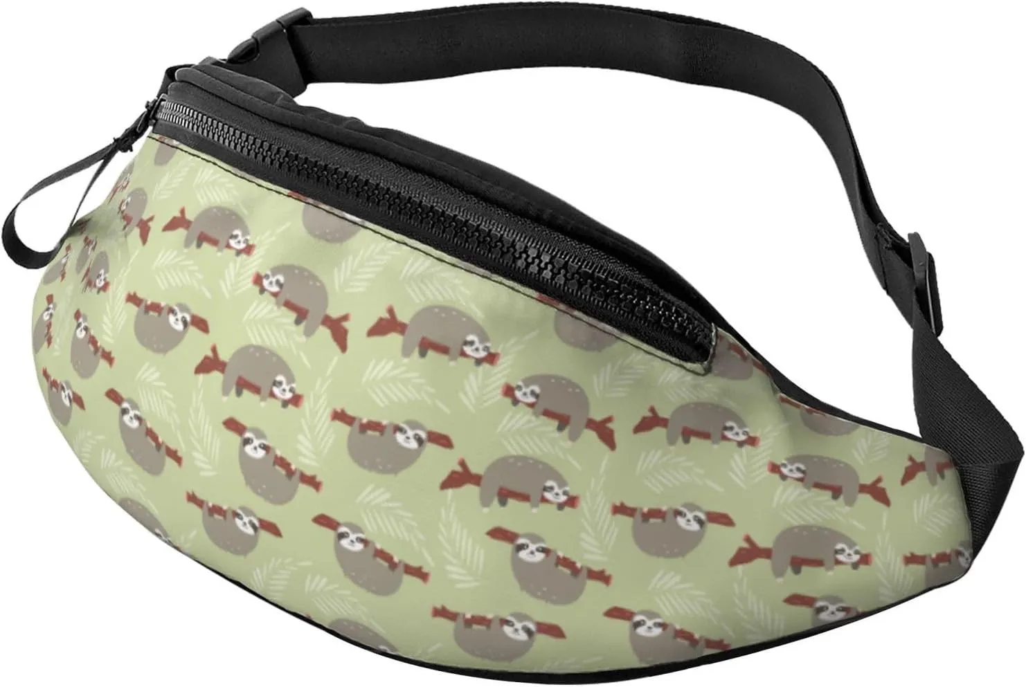 Crossbody Fanny Packs for Women Men - Twig sloth Travel Belt Bag Running Waist Bag for Women Men