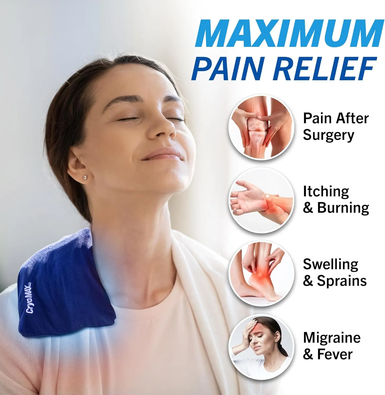 Cryo-Max Cold Pack, 8 Hour Reusable Cold Therapy Ice Pack for Elbows, Knees, Neck   More, Medium, 6" x 12" (1 Count)