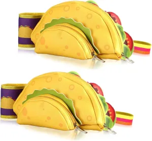 Cunno 2 Pcs Taco Fanny Pack Cinco De Mayo Yellow Taco Fanny Pack Bulk Summer Waist Pack 90s Fanny Pack for Adults Teens Cinco De Mayo Clothing Costume Accessories Gift