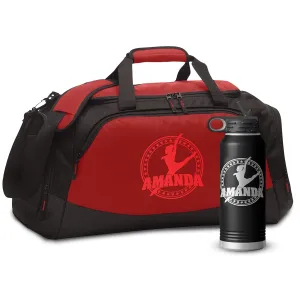 Custom Gym Duffle Bag with Shoe Compartment | Personalized Travel Duffle Bag for Men & Women | Large Sports Duffel Bag for Travel, Great for Storing Gear, Clothing, All Star Dance Combo Red
