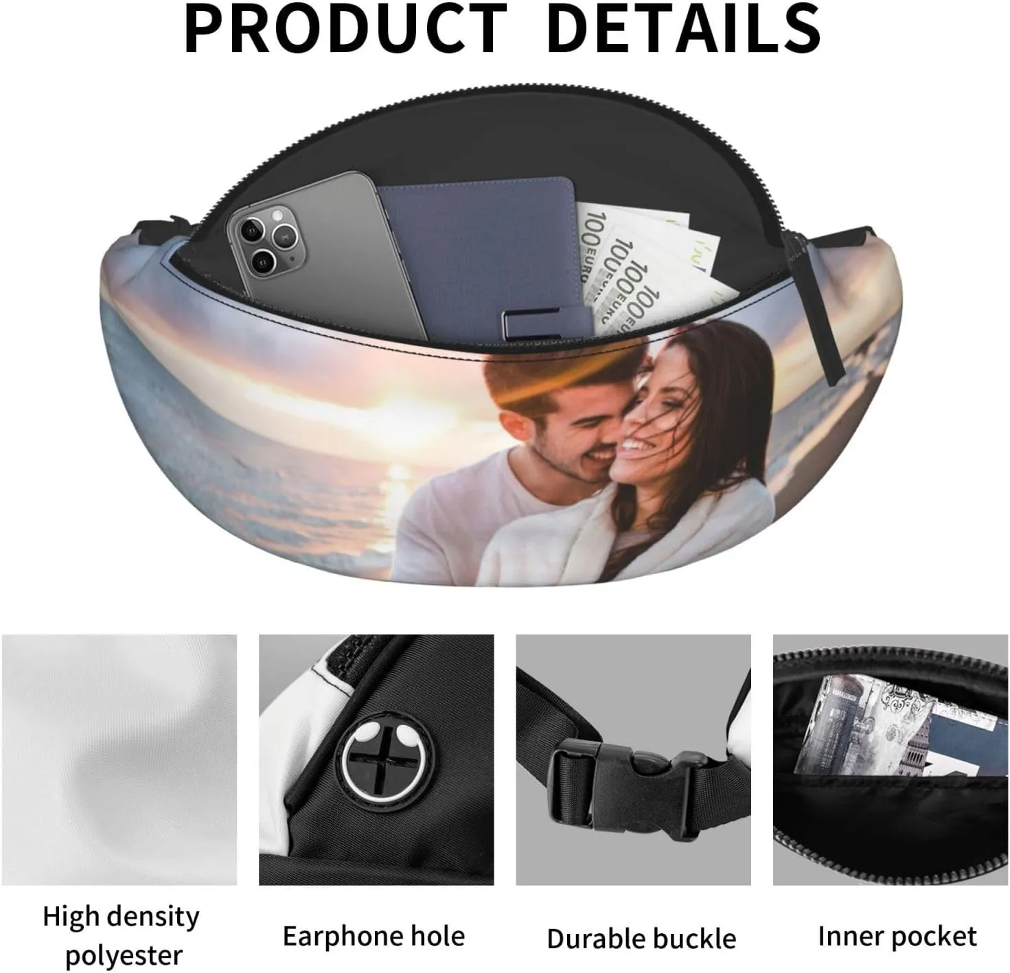 Custom Sling Bag for Women Men Personalized Sling Backpack with Your Photo Text Customized Chest Bag for Outdoor Travel, Style5