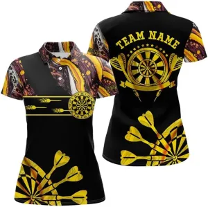 Customized Name, Team Name Jersey, Lightning Grunge Dartboard 3D Printed Darts Shirts for Women, Darts