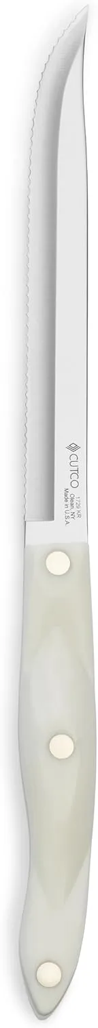 CUTCO Model 1729 Petite Carver with Double-D serrated blade and white (pearl) handle