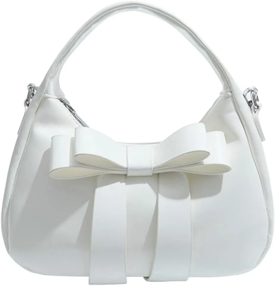 Cute Bow Knot Small Purses for Women Tote Bags with Over-Shoulder Strap Top-Handle Bag Satchel for Daily Life