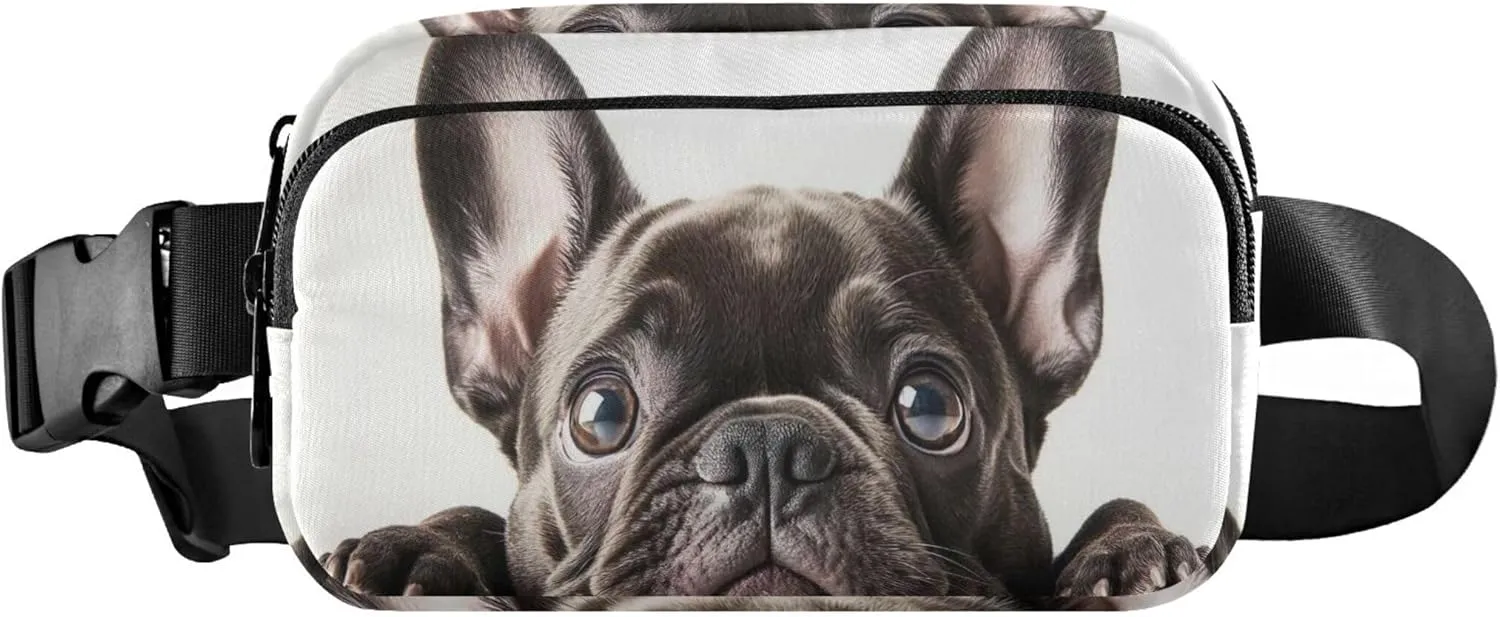 Cute French Bulldog Close Up Waterproof Fanny Packs for Women Everywhere Belt Bag Fashion Travel Waist Pouch