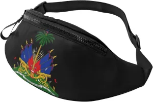 Cute Haiti Flag Fanny Pack For Women And Men Crossbody Bag Belt Bag Haitian Waist Bag with Adjustable Strap