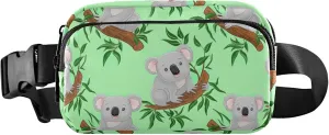 Cute Koalas Tree Branches Green Fanny Packs Women Hip Pack Belt Pouch Waterproof Fashion Travel Waist Pouch
