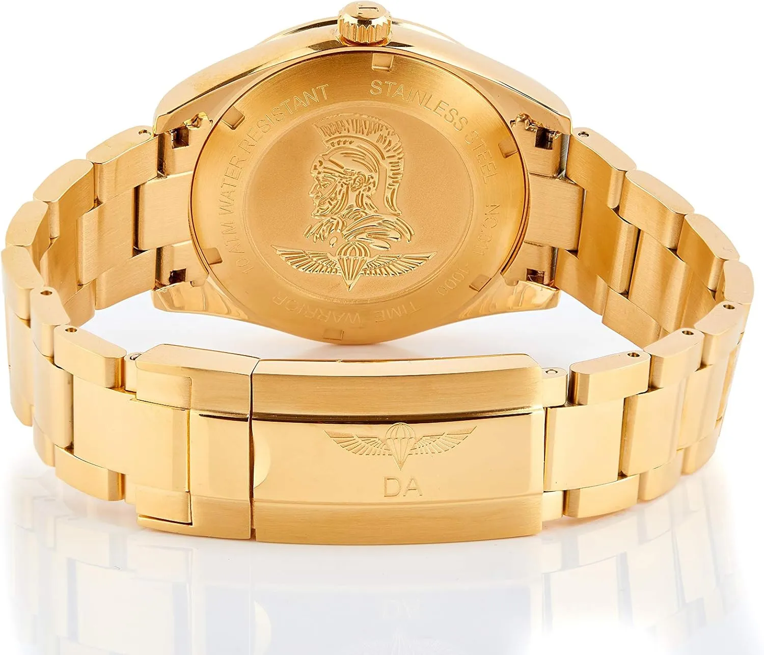 DA Royalty Diamond Watch 18K Gold Plated Japanese Movement, Day Date Gold Watch for Men Big Diamonds.