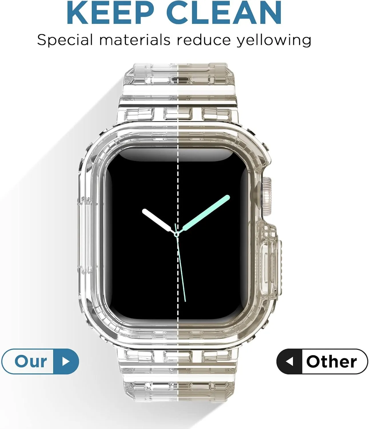 DABAOZA 5 Packs Compatible for Clear Apple Watch Band 46mm 45mm 44mm 42mm 41mm 40mm 38mm 49mm, Jelly Crystal Women Men TPU Strap for iWatch Series 10 9 8 7 6 / SE 5 4 3 2 1 Ultra
