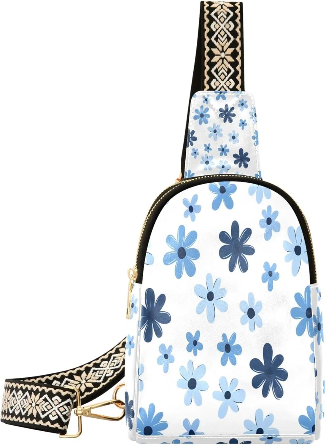 Daisy Diagram Crossbody Bag for Men and Women, Adjustable Shoulder Strap Sling Bag, Fanny Pack Sling Backpack Suitable for Outdoor, Running, Travelling
