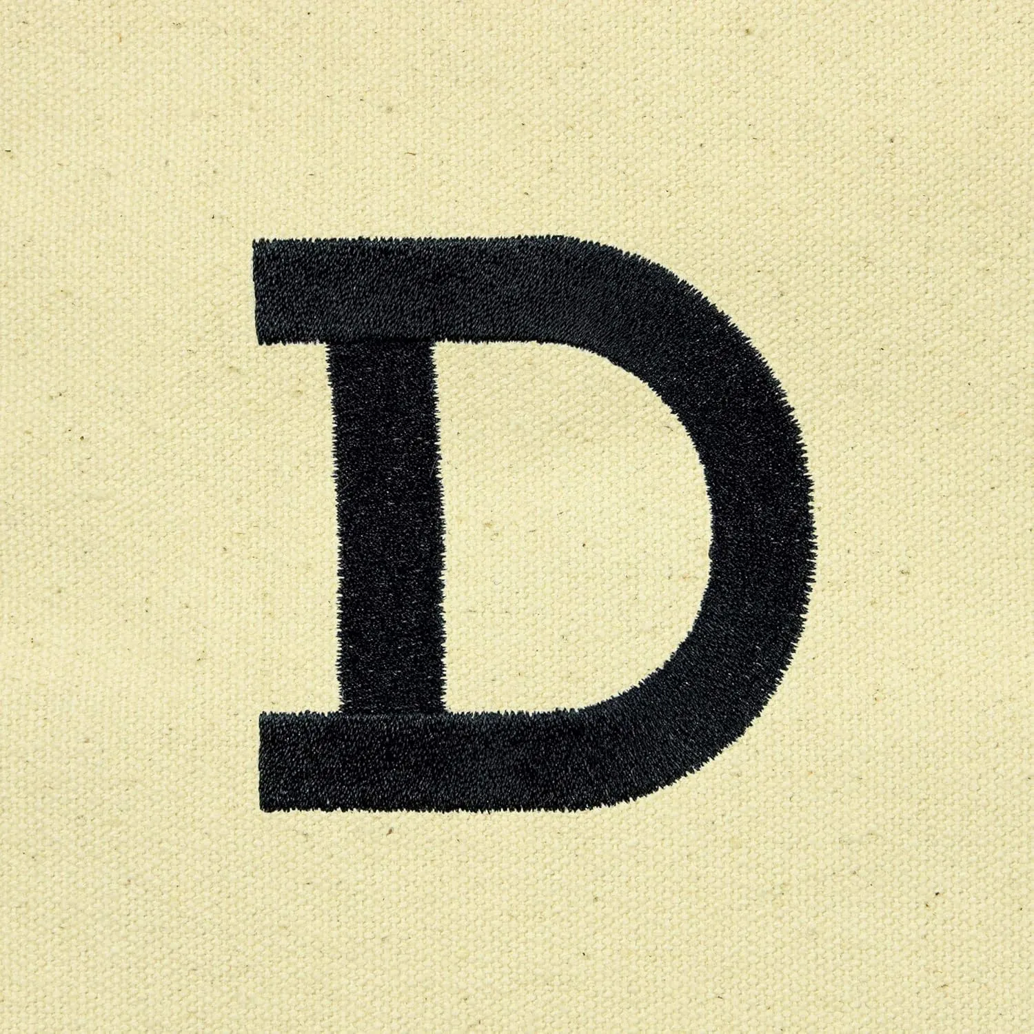 DALIX Initial Tote Bag Personalized Monogram Black Zippered Top Letter - D