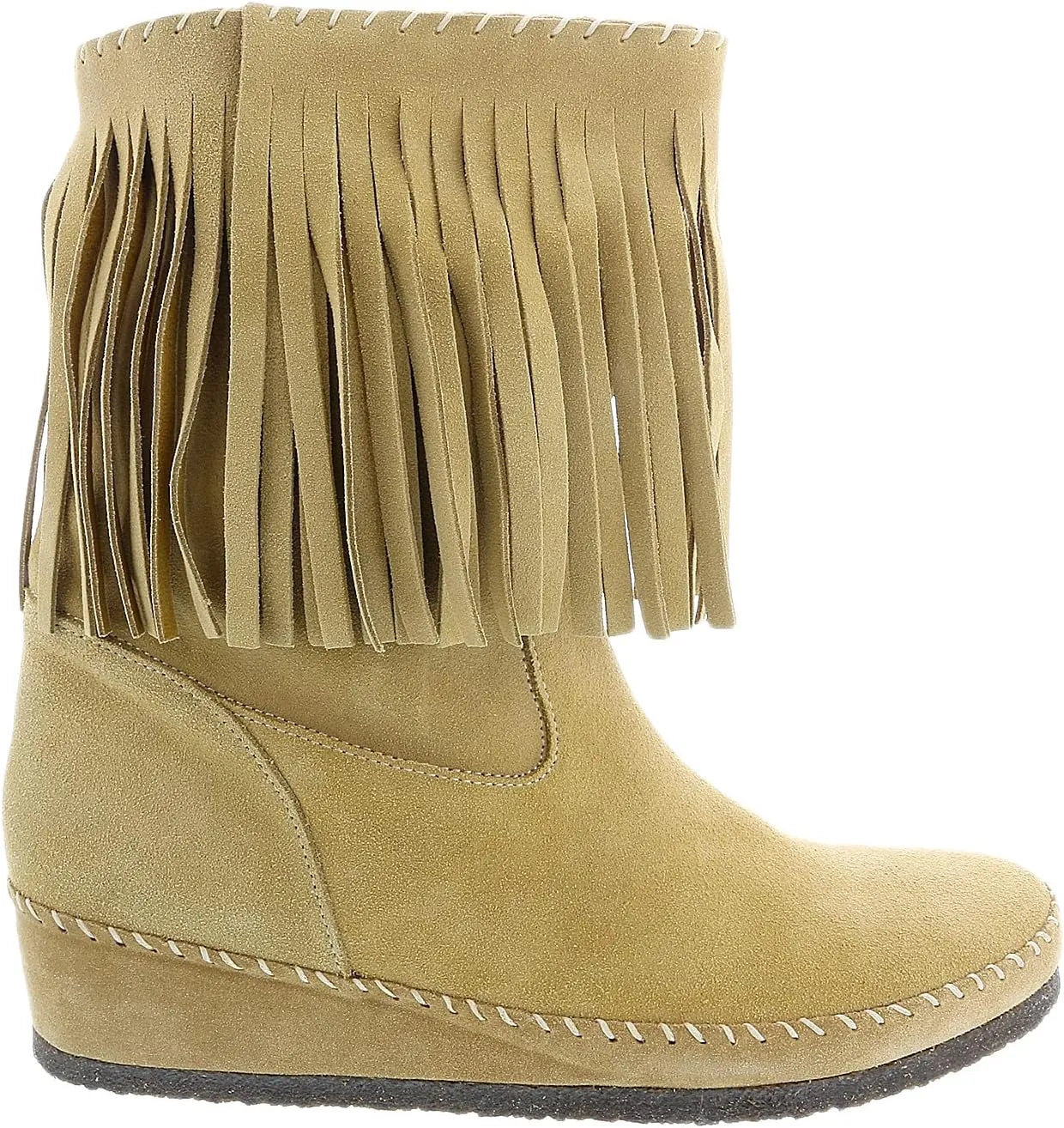 Daniela Fargion Fuschia Suede Suede Mid Calf Low Wedge Heel Boots- for Womens