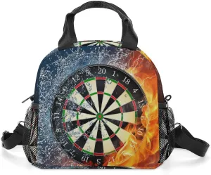 Dart Board Target Ice Fire Art Adjustable Shoulder Strap Insulated And Leak Proof Premium Lunch Bag Unisex