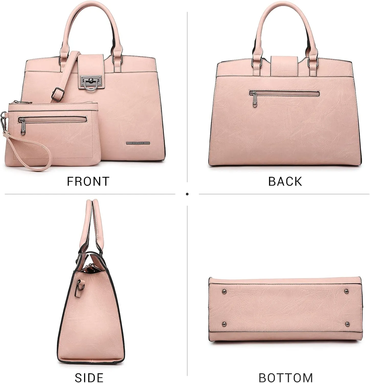 Dasein Handbags for Women Purses Monogram Satchel Purse Large Tote Ladies Handbag Shoulder Bags Top Handle Work Bag 2pcs Set