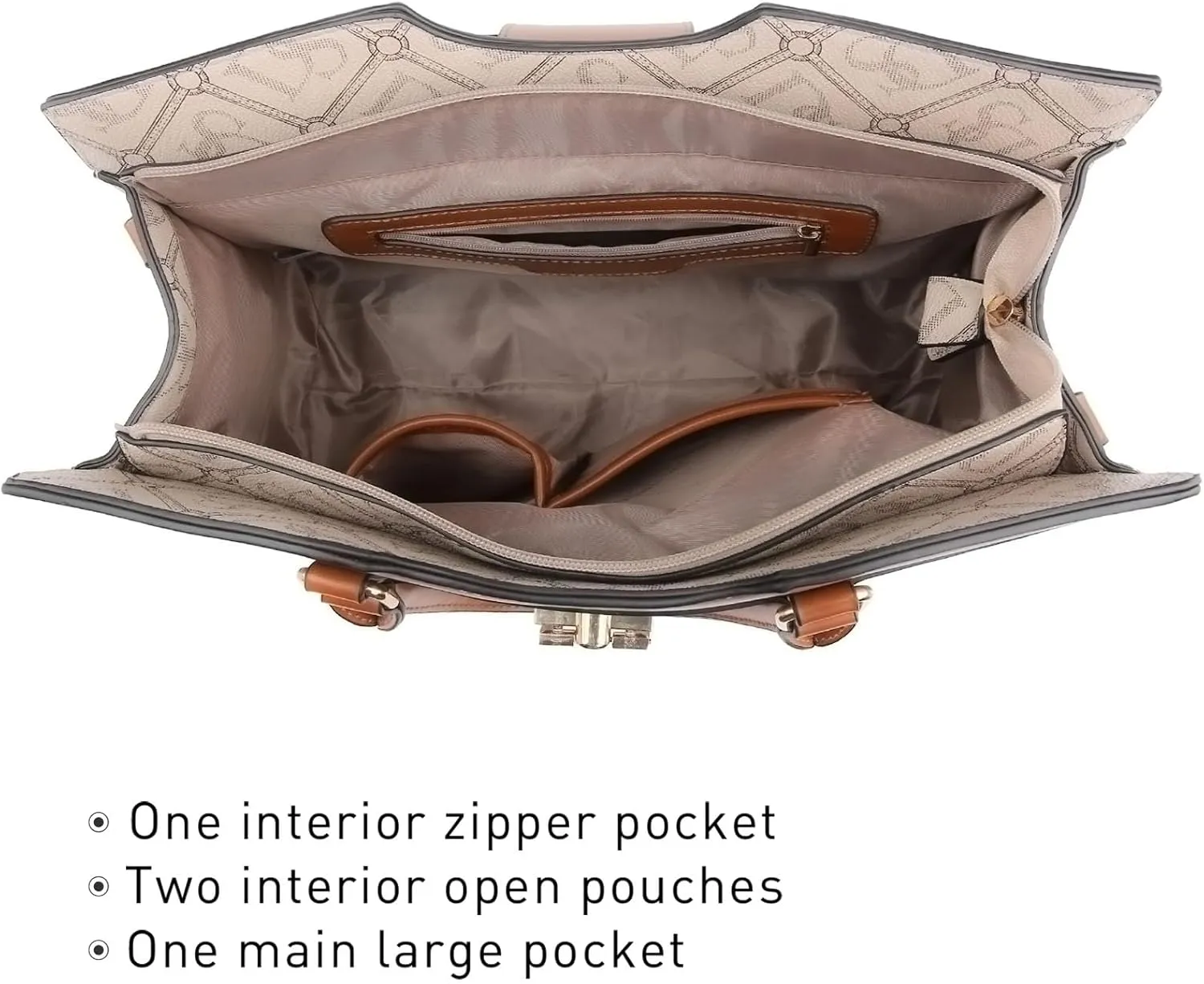 Dasein Handbags for Women Purses Monogram Satchel Purse Large Tote Ladies Handbag Shoulder Bags Top Handle Work Bag 2pcs Set