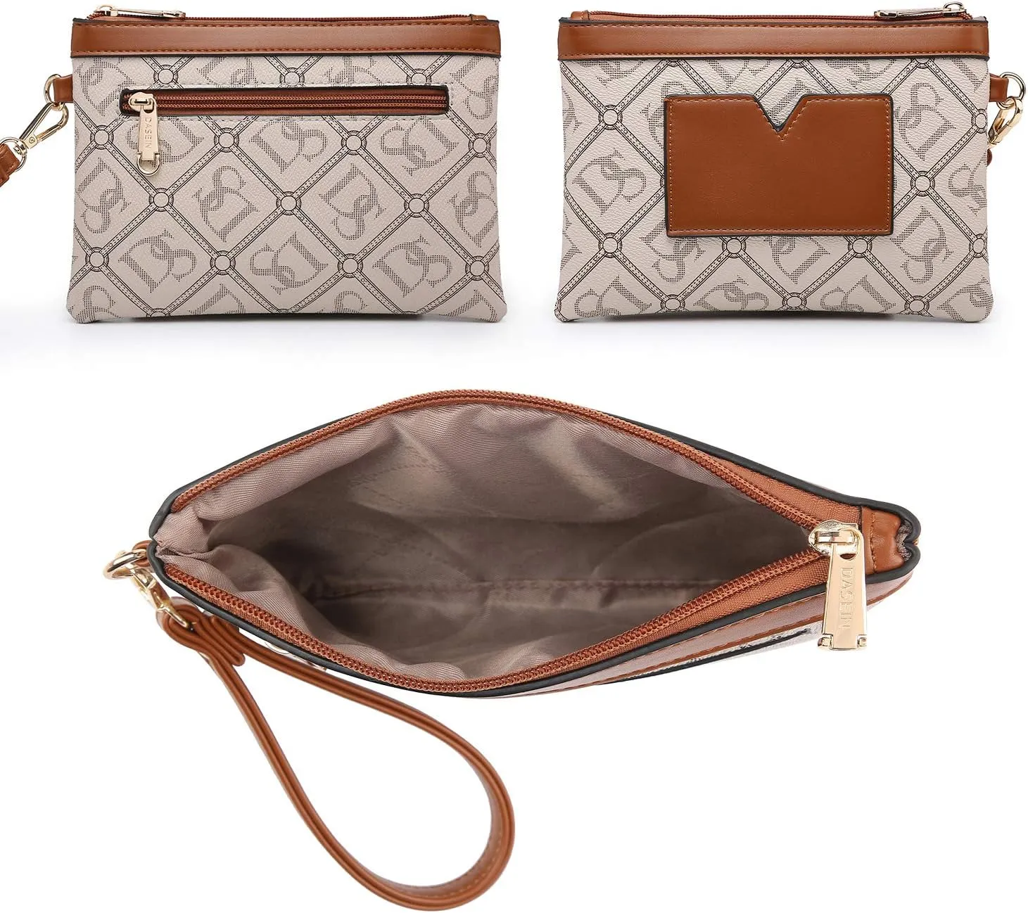 Dasein Handbags for Women Purses Monogram Satchel Purse Large Tote Ladies Handbag Shoulder Bags Top Handle Work Bag 2pcs Set