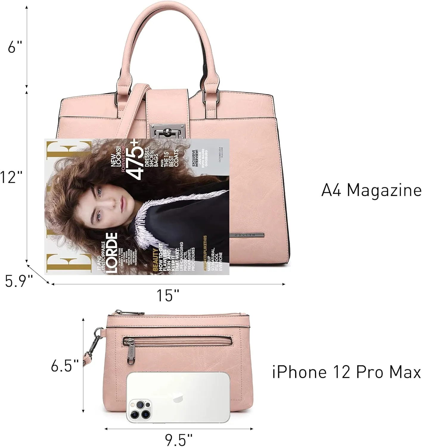 Dasein Handbags for Women Purses Monogram Satchel Purse Large Tote Ladies Handbag Shoulder Bags Top Handle Work Bag 2pcs Set