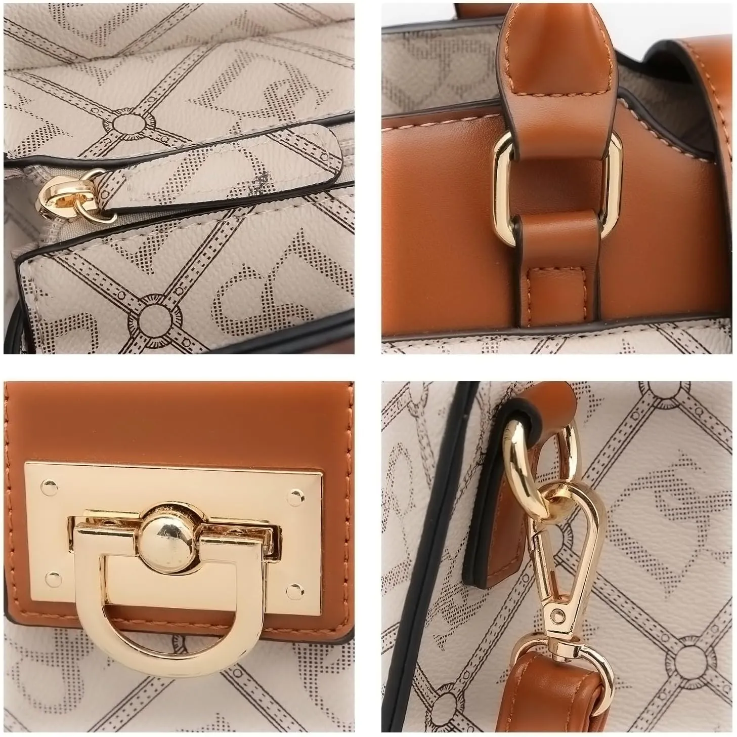 Dasein Handbags for Women Purses Monogram Satchel Purse Large Tote Ladies Handbag Shoulder Bags Top Handle Work Bag 2pcs Set