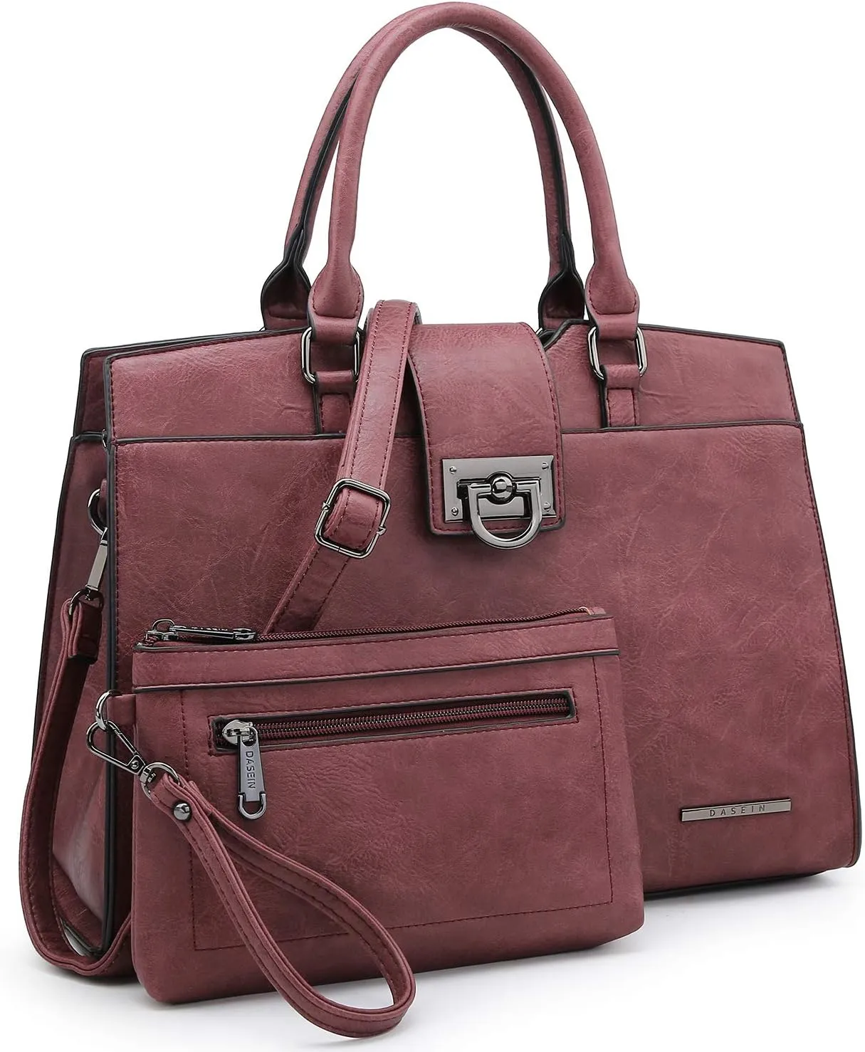 Dasein Handbags for Women Purses Monogram Satchel Purse Large Tote Ladies Handbag Shoulder Bags Top Handle Work Bag 2pcs Set
