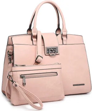 Dasein Handbags for Women Purses Monogram Satchel Purse Large Tote Ladies Handbag Shoulder Bags Top Handle Work Bag 2pcs Set