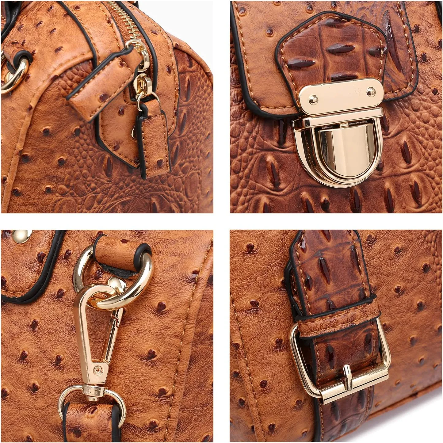 Dasein Women Barrel Handbags Fashion Satchel Bags Top Handle Shoulder Purses Vegan Leather Work Tote