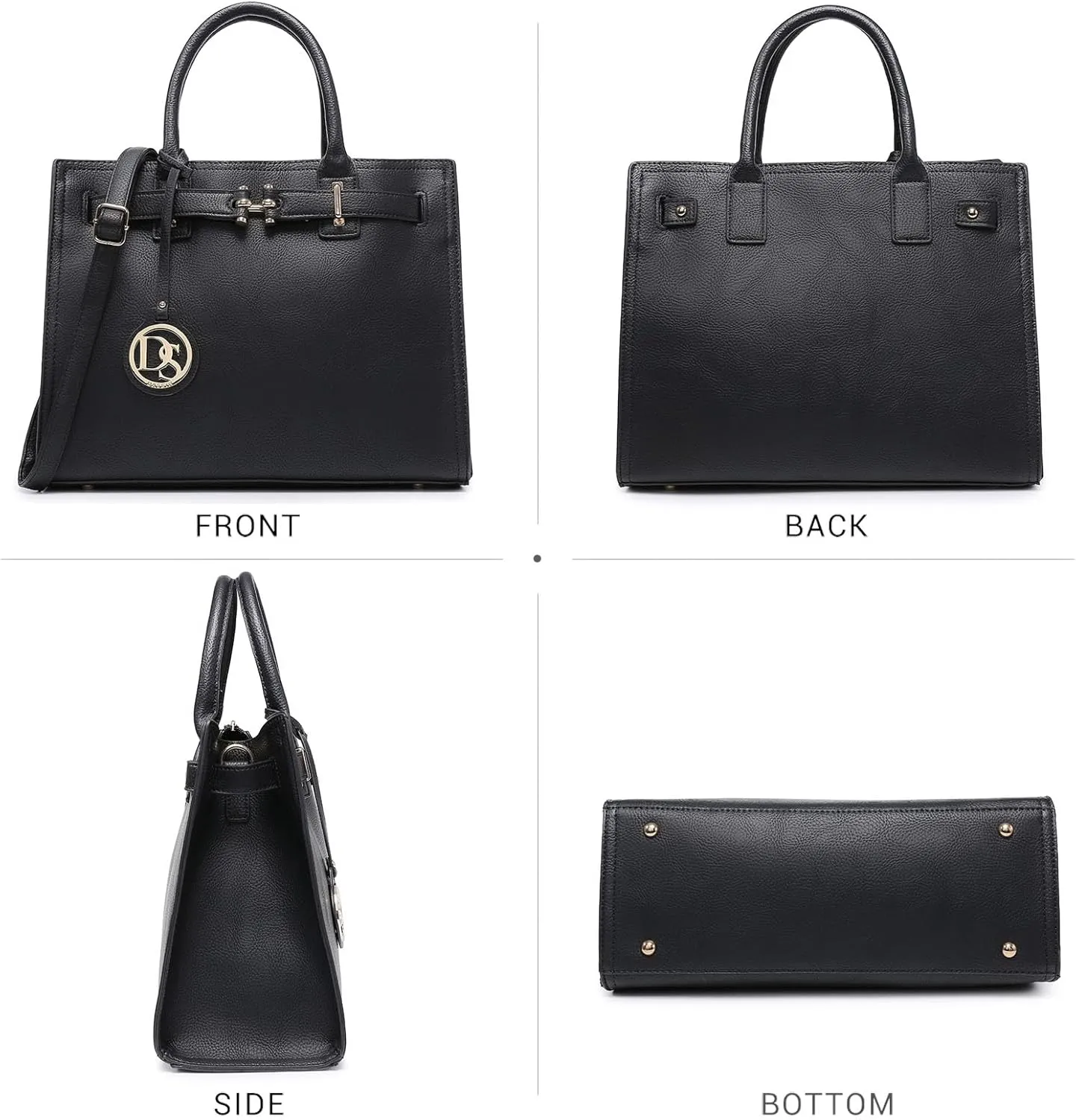Dasein Women Satchel Purses Handbags Belted Top-handle Work Tote Shoulder Bags with Long Strap