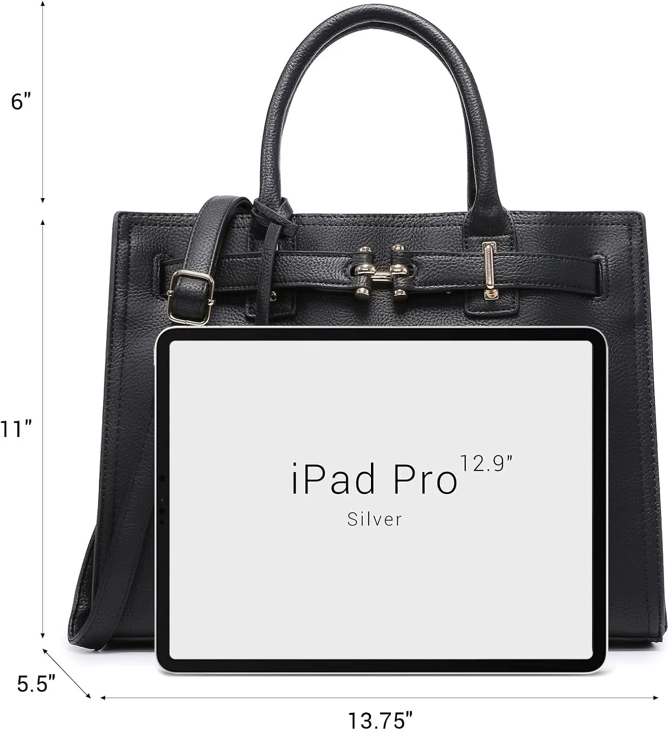 Dasein Women Satchel Purses Handbags Belted Top-handle Work Tote Shoulder Bags with Long Strap