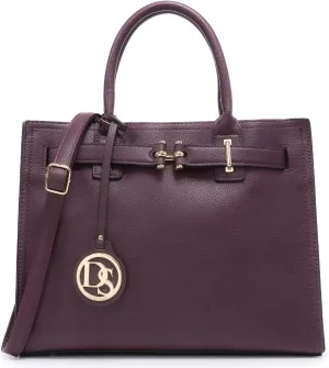 Dasein Women Satchel Purses Handbags Belted Top-handle Work Tote Shoulder Bags with Long Strap