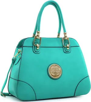 Dasein Womens Satchel Handbags Shoulder Purses Top Handle Bags (1-Turquoise)