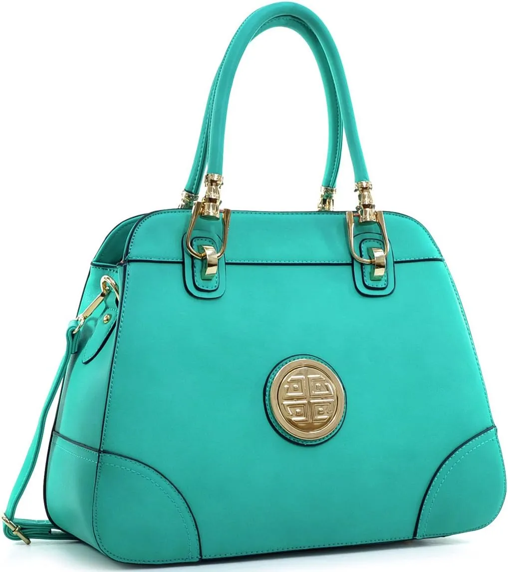 Dasein Womens Satchel Handbags Shoulder Purses Top Handle Bags (1-Turquoise)