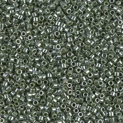 DB 1566, Opaque Avocado Green Luster - Miyuki Delica Beads - Size 11 - 5 grams - Japanese Cylinder Seed Beads - Wholesale & Retail