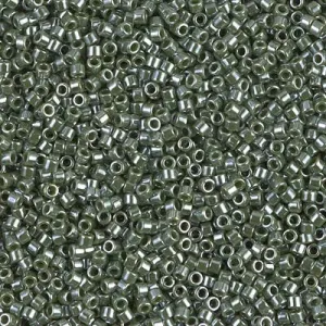 DB 1566, Opaque Avocado Green Luster - Miyuki Delica Beads - Size 11 - 5 grams - Japanese Cylinder Seed Beads - Wholesale & Retail