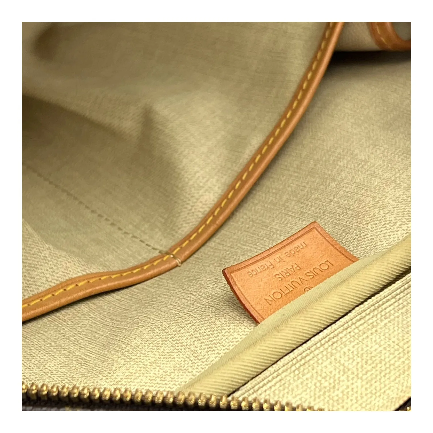 Deauville Top Handle Bag Brown in Monogram Coated Canvas, Gold hardware