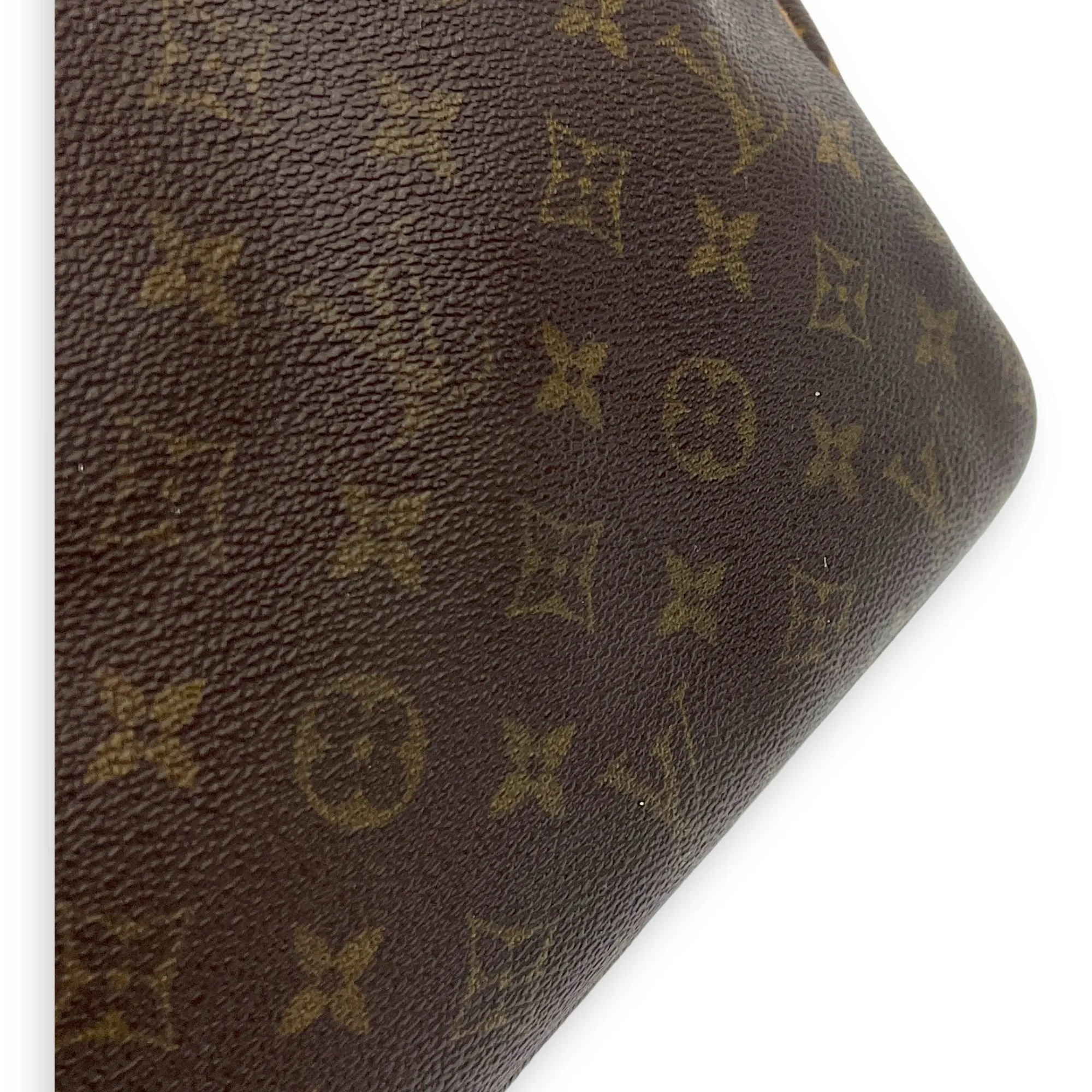 Deauville Top Handle Bag Brown in Monogram Coated Canvas, Gold hardware