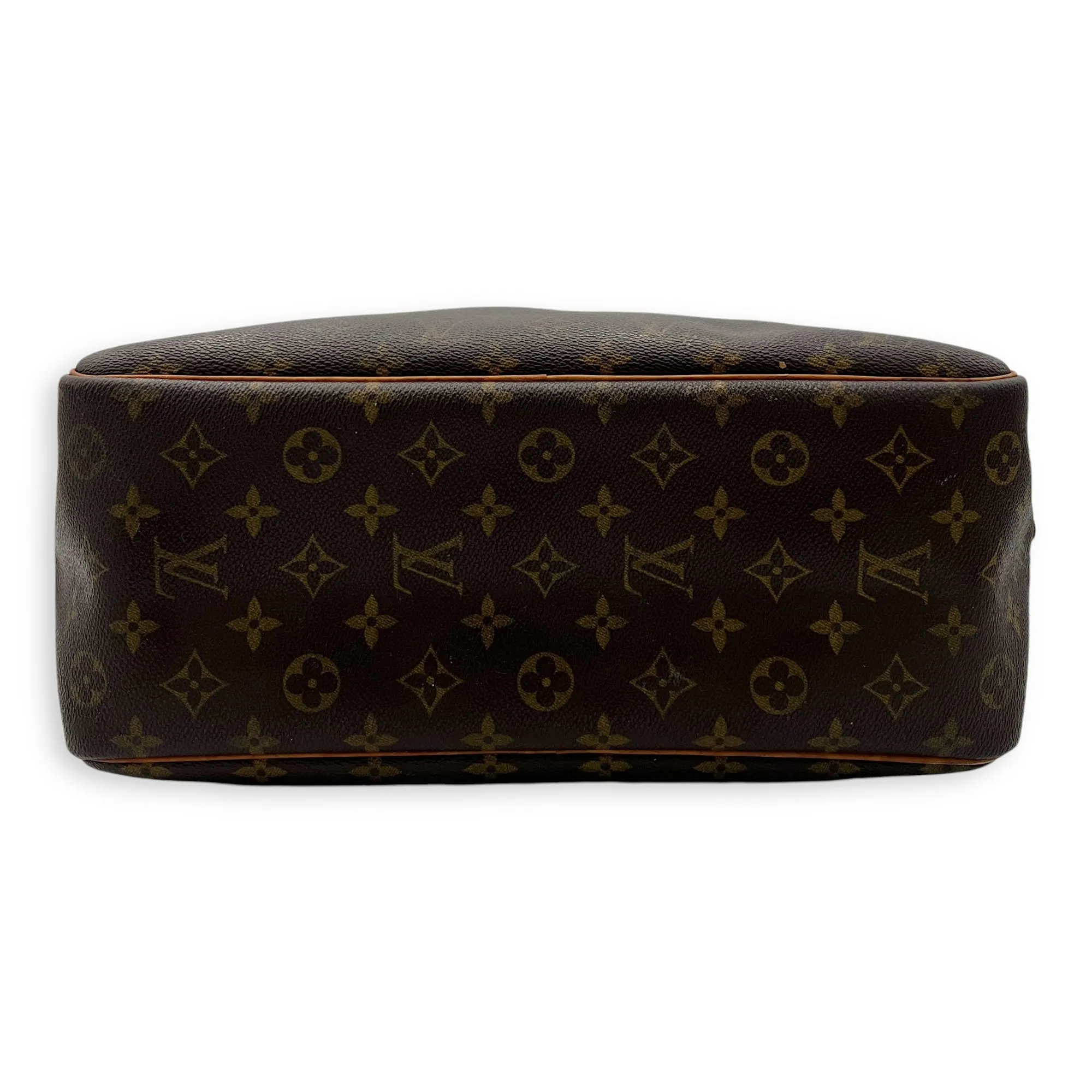 Deauville Top Handle Bag Brown in Monogram Coated Canvas, Gold hardware