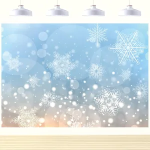 deFouliao 10x8ft Winter Snowflake Backdrop Falling Snow Portrait Photography Background Christmas Ice Snowfall Flakes Backdrops Newborn Kids Baby Family Holiday Party Decorations Photo Booth Props
