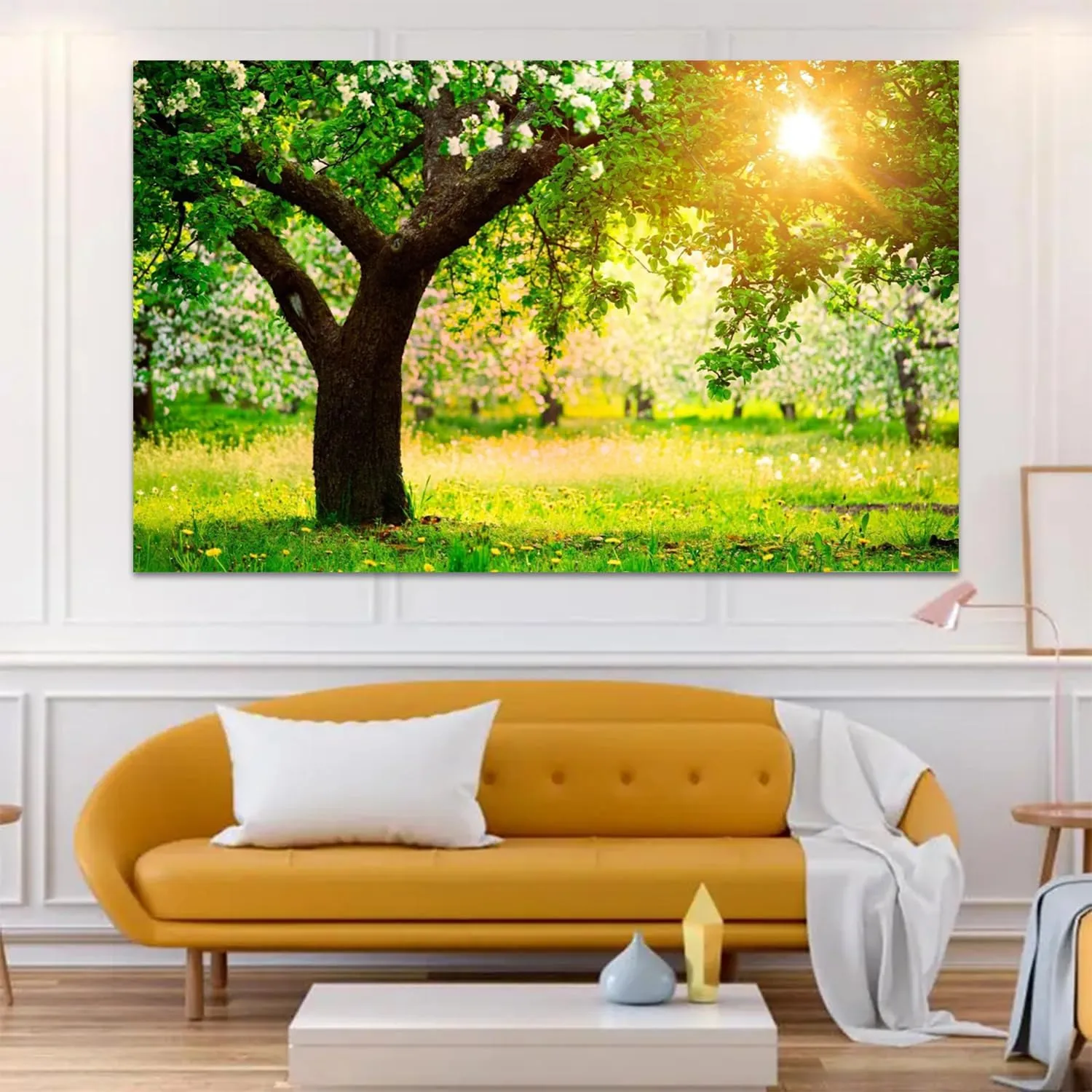 deFouliao 8x6ft Spring Backdrop Green Forest Grass Sunshine Flowers Photography Background Narual Outdoor Picnic Backdrops Kids Birthday Party Decorations Banner Photo Studio Props Supplies