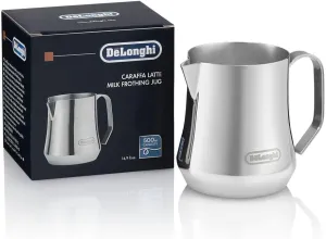 De'Longhi Milk Frothing Pitcher, Stainless Steel, 17 oz - DLSC069