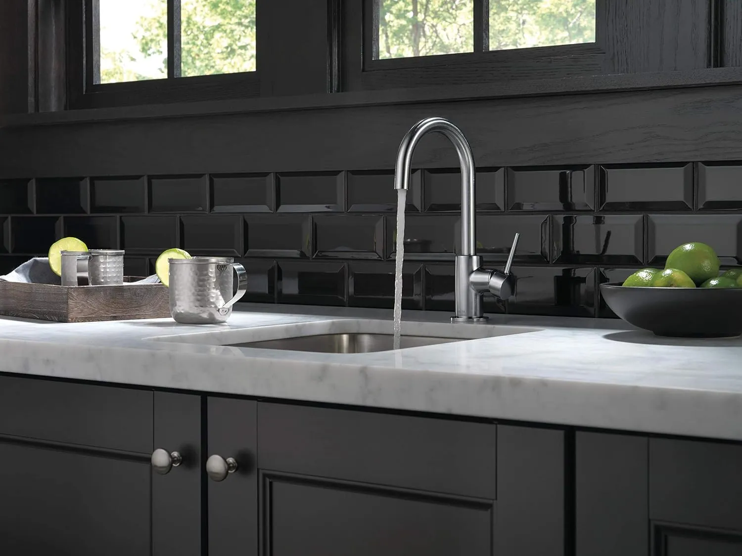Delta Faucet Trinsic Bar Faucet Brushed Nickel, Bar Sink Faucet Single Hole, Wet Bar Faucets Single Hole, Prep Sink Faucet, Faucet for Bar Sink, Kitchen Faucet, Arctic Stainless 1959LF-AR